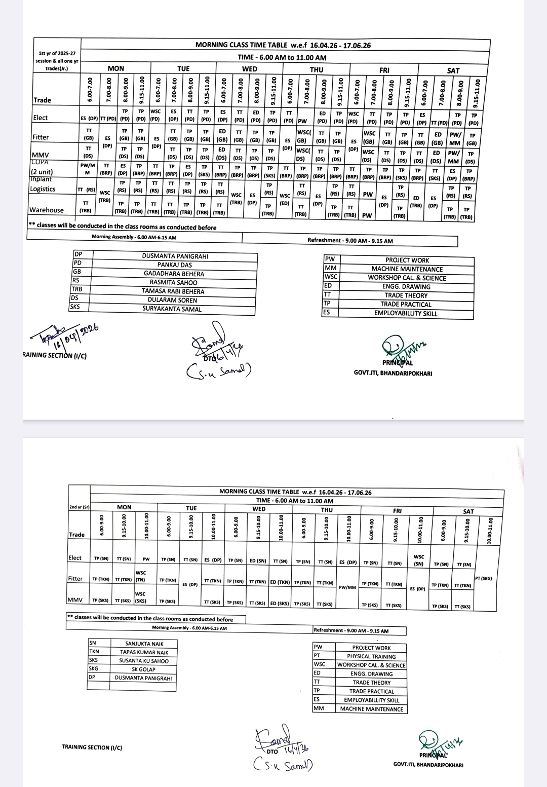 Time Table
